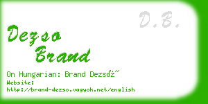 dezso brand business card